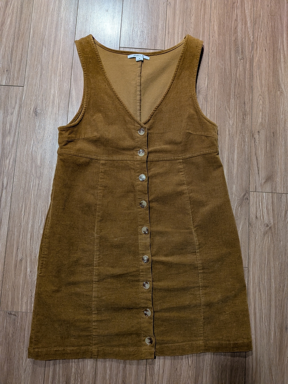 Corduroy Button-Front Dress in Mustard